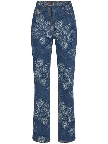 Jean Droit En Denim Imprimé Taille Haute - ETRO - Modalova