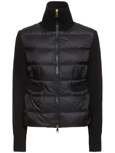 Cardigan En Laine Vierge Mélangée Rembourrée - MONCLER - Modalova