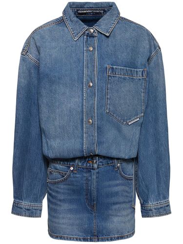 Robe Courte En Denim À Manches Longues - ALEXANDER WANG - Modalova