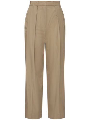 Pantalon Droit En Gabardine À Plis - BALMAIN - Modalova