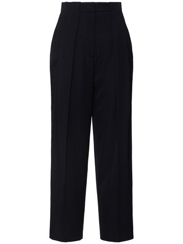 Pantalon Ample En Grain De Poudre À Plis - BALMAIN - Modalova