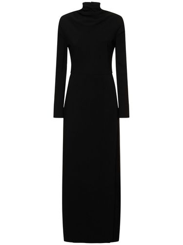 Robe Longue En Cady De Viscose Mélangée Drapée - VERSACE - Modalova