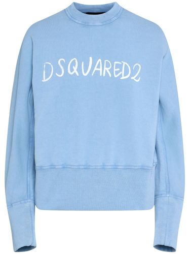 Sweat-shirt En Coton Imprimé Logo - DSQUARED2 - Modalova