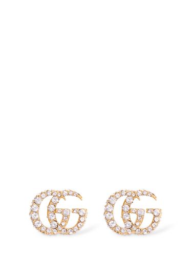 Boucles D'oreilles En Cristaux Gg Marmont - GUCCI - Modalova