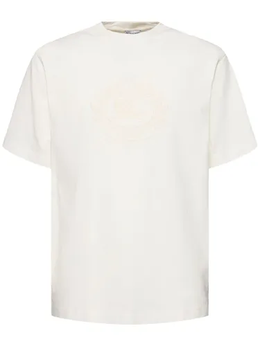 T-shirt En Coton Crest - BURBERRY - Modalova