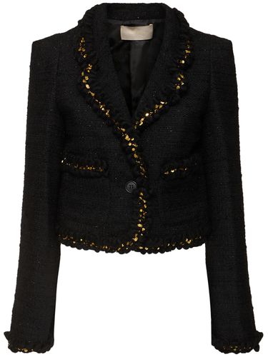 Veste Courte En Tweed Brodé - ELIE SAAB - Modalova