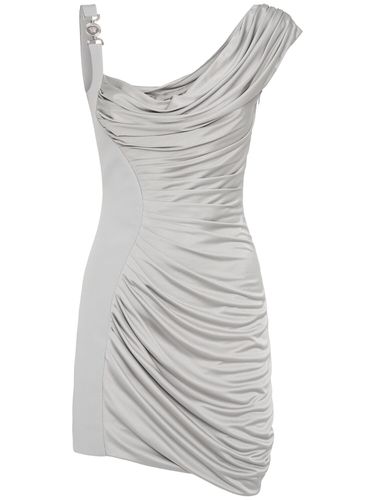 Robe Courte En Jersey De Viscose Drapée - VERSACE - Modalova