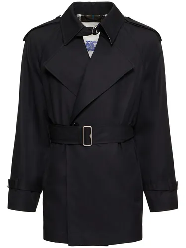 Trench-coat Court En Gabardine De Coton - BURBERRY - Modalova