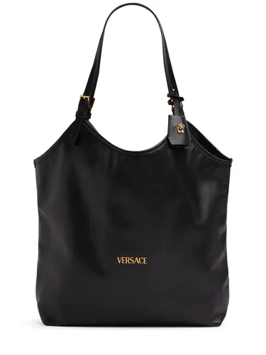 Sac Cabas En Cuir Versace Tag - VERSACE - Modalova