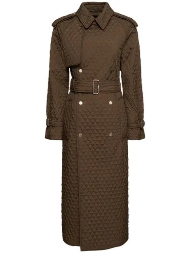 Trench-coat Long En Gabardine - BURBERRY - Modalova