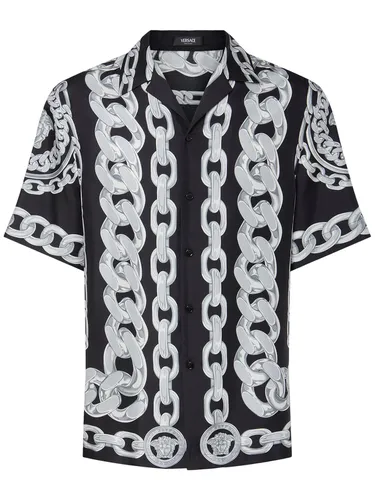 Chemise En Soie Imprimée Medusa Chain - VERSACE - Modalova