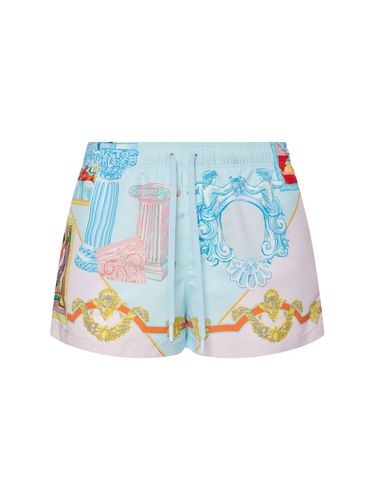 Short De Bain En Nylon Imprimé - VERSACE - Modalova