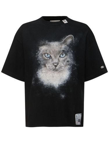 T-shirt En Jersey De Coton Imprimé Chat - MIHARA YASUHIRO - Modalova