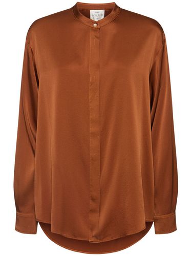 Chemise À Col Mao En Satin De Soie Stretch - FORTE_FORTE - Modalova