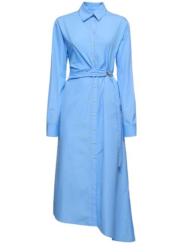 Robe Chemise Midi En Popeline & Ceinture - MSGM - Modalova