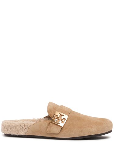 Mules En Daim Et Shearling Mellow 15 Mm - TORY BURCH - Modalova