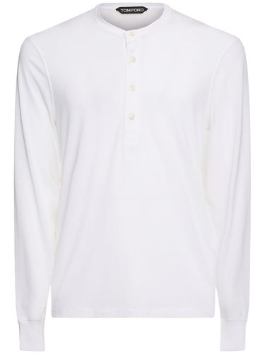 T-shirt Manches Longues En Lyocell Henley - TOM FORD - Modalova