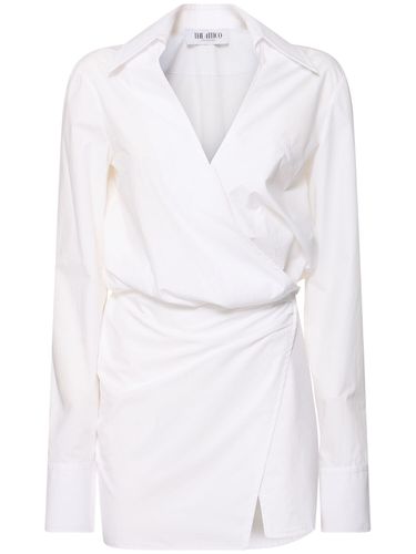 Draped Poplin Mini Shirt Dress - THE ATTICO - Modalova