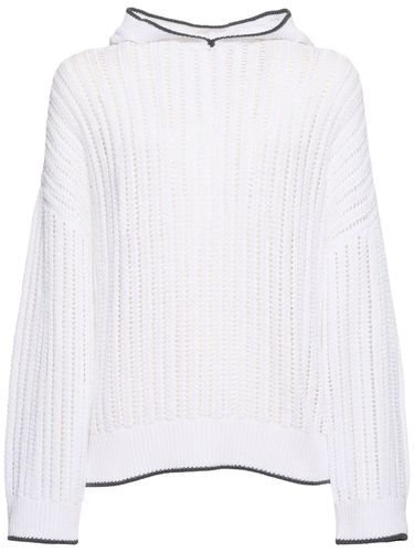 Pull-over En Coton Ajouré À Capuche - BRUNELLO CUCINELLI - Modalova