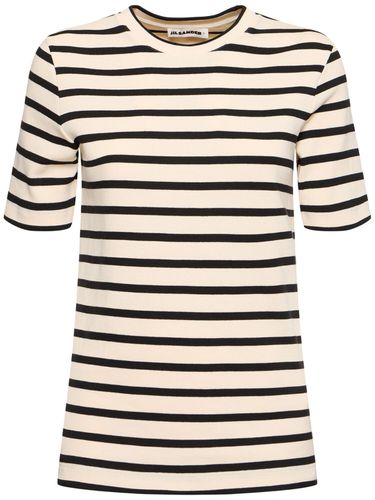 T-shirt En Jersey De Coton À Rayures - JIL SANDER - Modalova