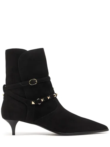 Bottines En Daim Rockstud 40 Mm - VALENTINO GARAVANI - Modalova