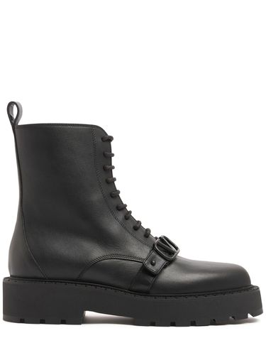 Bottes En Cuir Vlogo Signature 45 Mm - VALENTINO GARAVANI - Modalova