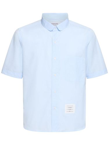 Chemise Droite En Coton À Col Rond - THOM BROWNE - Modalova