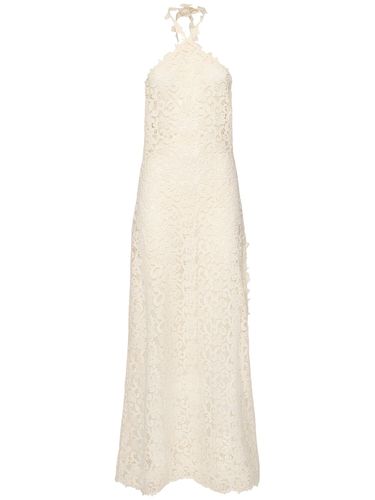 Robe Longue En Dentelle De Coton Mélangé - ERMANNO SCERVINO - Modalova