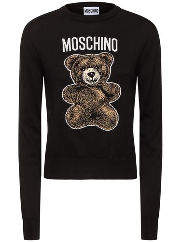 Pull-over En Coton À Logo Brodé - MOSCHINO - Modalova