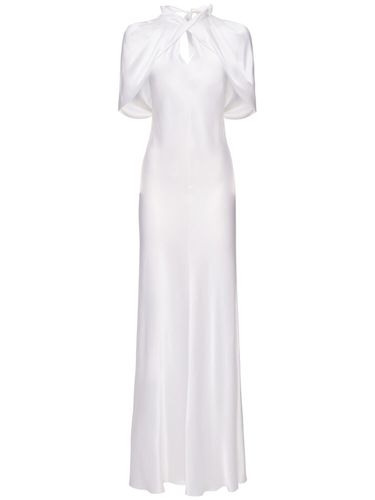 Robe Longue En Satin À Manches Courtes - ALBERTA FERRETTI - Modalova