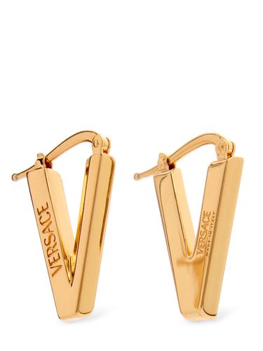 Pendants D’oreilles À Logo - VERSACE - Modalova