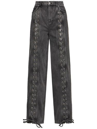 Pantalon En Denim Avec Laçage - ROTATE - Modalova