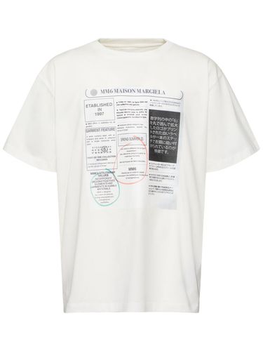 T-shirt En Jersey De Coton Imprimé - MM6 MAISON MARGIELA - Modalova