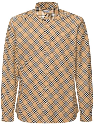 Chemise En Flanelle De Coton À Carreaux - BURBERRY - Modalova