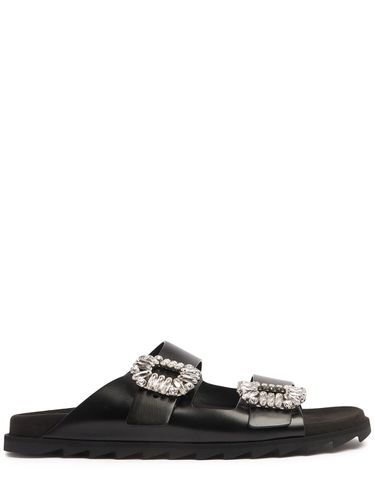 Mules En Cuir Et Shearling Slidy Viv 20 Mm - ROGER VIVIER - Modalova