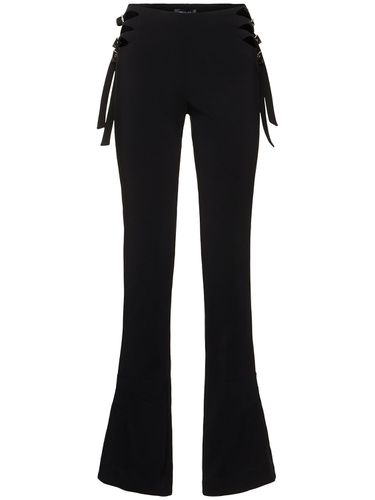 Pantalon Droit En Crêpe De Viscose Mélangée - MUGLER - Modalova