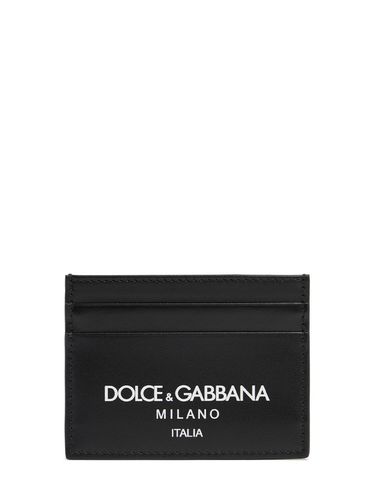 Porte-cartes En Cuir Imprimé Logo - DOLCE & GABBANA - Modalova