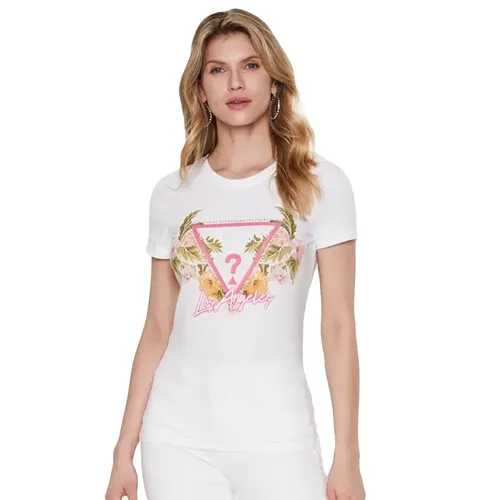 T shirt Logo triangle flowers - Guess - Modalova