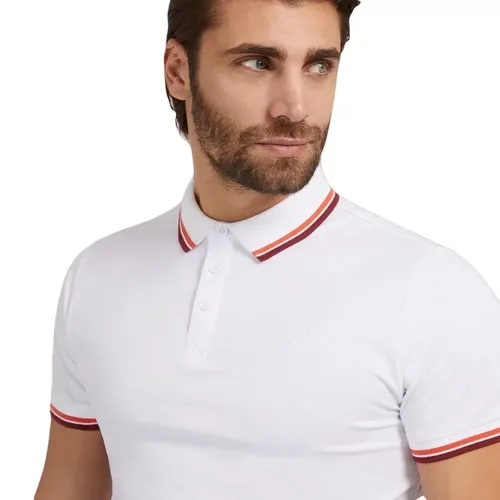 Polo Guess Pique Homme Blanc - Guess - Modalova