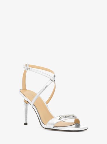 MK Sandale Lena en cuir métallisé - Michael Kors - MICHAEL Michael Kors - Modalova