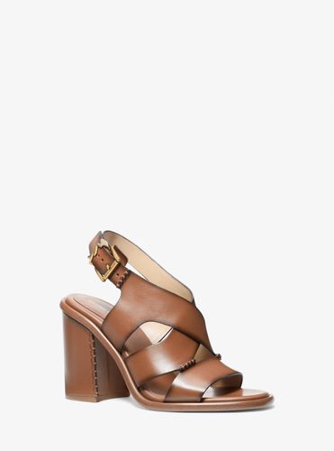 MK Sandale Raven en cuir bruni à talon épais - Michael Kors - MICHAEL Michael Kors - Modalova