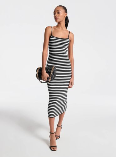 MK Robe mi-longue rayée en mélange de viscose extensible - Michael Kors - MICHAEL Michael Kors - Modalova