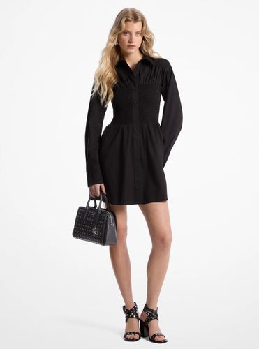 MK Robe chemise smockée en popeline de coton extensible - Michael Kors - MICHAEL Michael Kors - Modalova