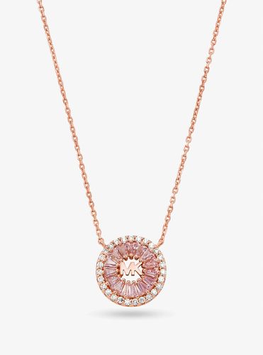 MK Collier en argent sterling plaqué en métal précieux avec halo à pierres pavées - Michael Kors - Modalova