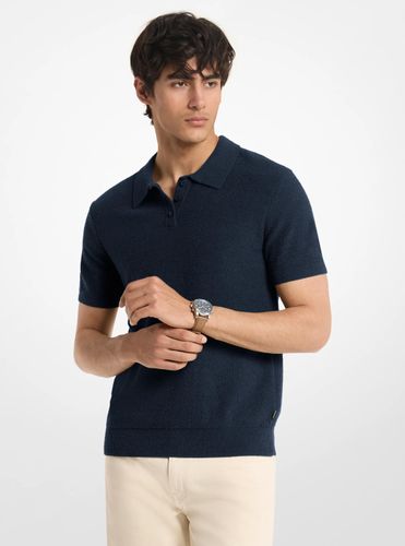 MK Polo-pull à manches courtes en coton mélangé bouclé - Michael Kors - Michael Kors Mens - Modalova