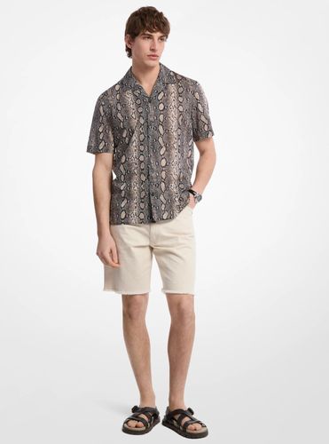 MK Chemise en coton à col cubain et imprimé serpent - Michael Kors - Michael Kors Mens - Modalova