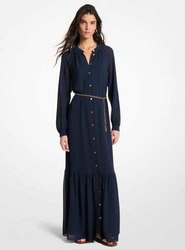MK Robe maxi en georgette à ceinture - Michael Kors - MICHAEL Michael Kors - Modalova