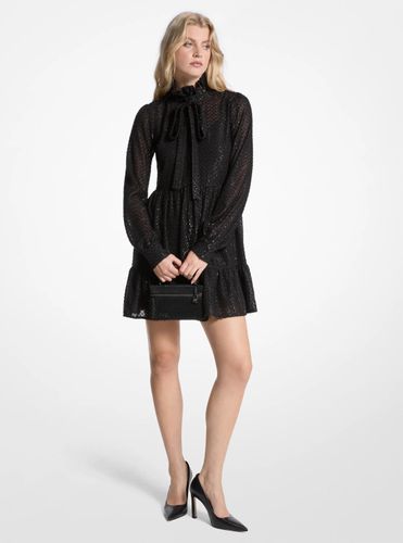 MK Robe en jacquard à pince métallisée et col lavallière - Michael Kors - MICHAEL Michael Kors - Modalova