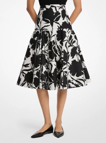 MK Jupe taille basse en jacquard de soie et coton chiné à fleurs - Michael Kors - MICHAEL KORS COLLECTION - Modalova