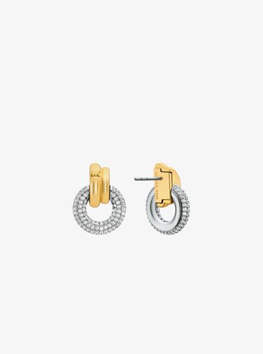 MK Boucles d'oreilles créoles entrelacées à pierres pavées - Michael Kors - Modalova